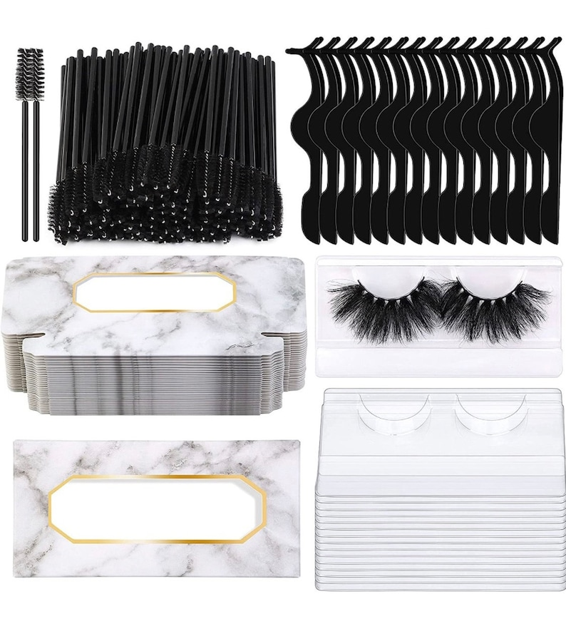 Eyelash Packaging Kit, Empty Lash Boxes, Trays, Tweezers, Brushes (175 Pieces) - Image 5