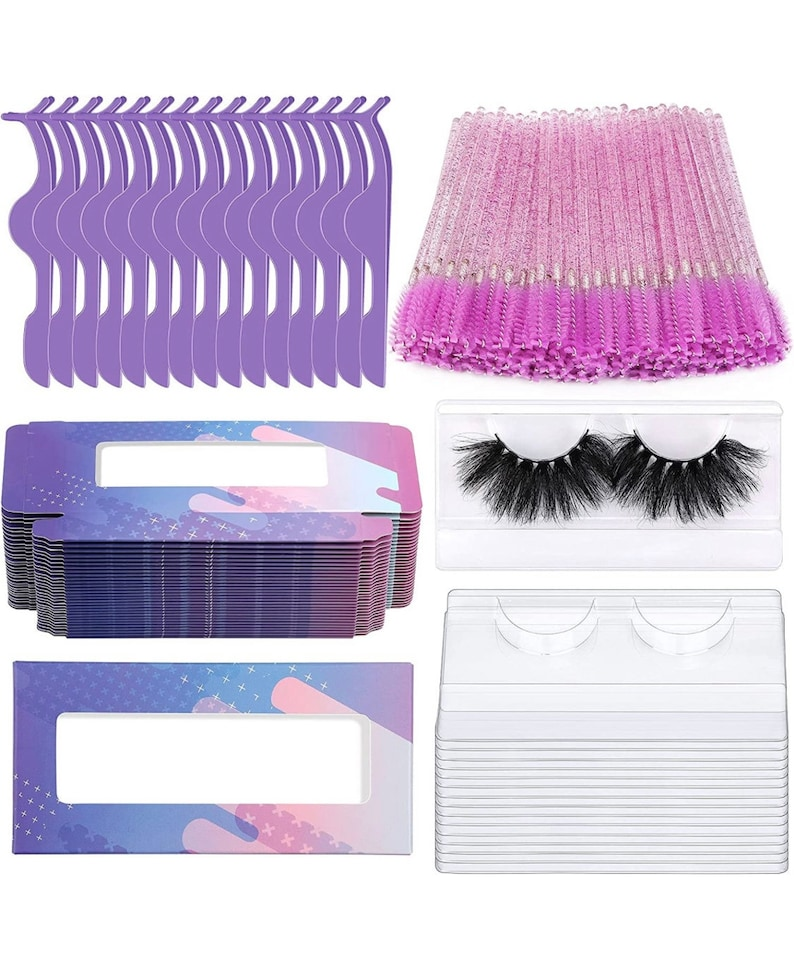 Eyelash Packaging Kit, Empty Lash Boxes, Trays, Tweezers, Brushes (175 Pieces) - Image 4