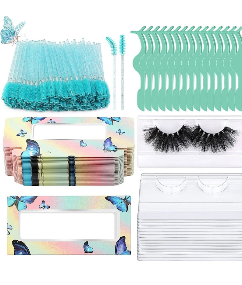 Eyelash Packaging Kit, Empty Lash Boxes, Trays, Tweezers, Brushes (175 Pieces) - Image 2